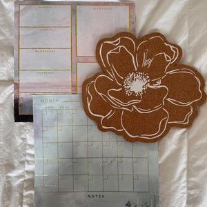 Floral Corkboard & Calandar Set